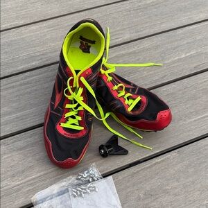 Brooks PR Series Men’s Black & Red Running Shoes with spikes size 10